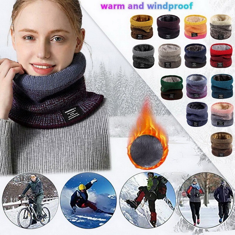 Zimski ženski muški pleteni šal s gradijentom na glavi Šal oko vrata Skijaška maska Unisex plišani podebljani topli šal Ženski vuneni šal otporan na vjetar