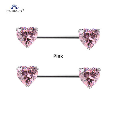 1 pár 1,6 x 16 mm biele červené zirkónové krúžky do bradaviek so srdcom, krištáľové piercing do bradavky, sexy dámske šperky do bradaviek, náušnice Helix.