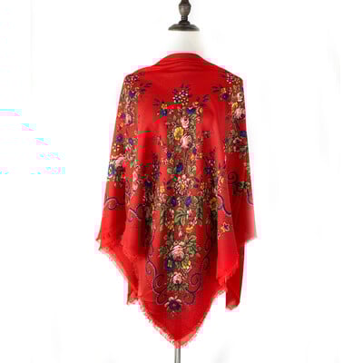 Virágmintás négyzet alakú női sál, vékony négyzet alakú sál, légáteresztő kendő, tengerparti stóla, luxus kendő, 130*130 cm