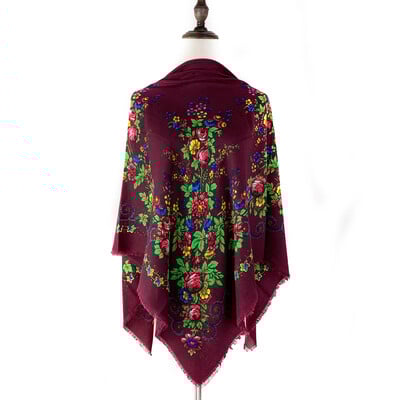 Virágmintás négyzet alakú női sál, vékony négyzet alakú sál, légáteresztő kendő, tengerparti stóla, luxus kendő, 130*130 cm