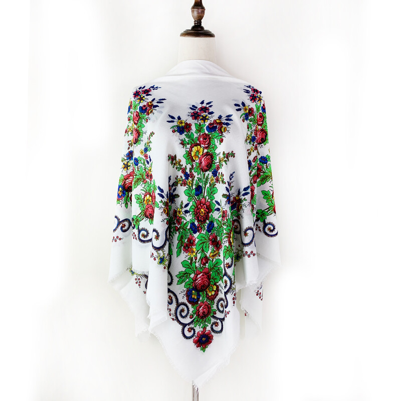 Virágmintás négyzet alakú női sál, vékony négyzet alakú sál, légáteresztő kendő, tengerparti stóla, luxus kendő, 130*130 cm