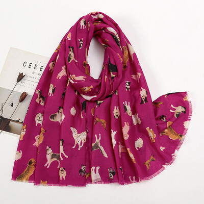 Jazavčar Pas Mačka Uzorak Rese Šal od viskoze Ženski print Mekani svestrani šalovi otporni na hladnoću i marame Pashmina Muslimanski hidžab