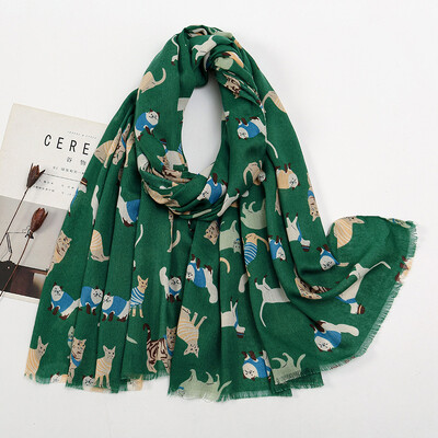 Jazavčar Pas Mačka Uzorak Rese Šal od viskoze Ženski print Mekani svestrani šalovi otporni na hladnoću i marame Pashmina Muslimanski hidžab