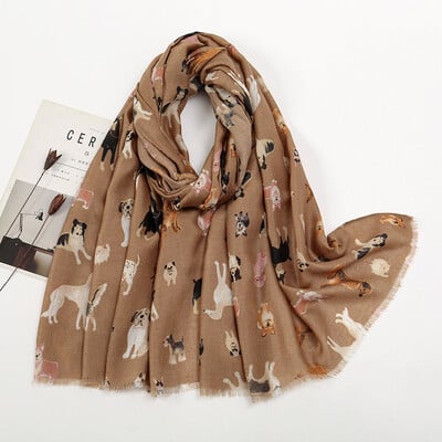 Jazavčar Pas Mačka Uzorak Rese Šal od viskoze Ženski print Mekani svestrani šalovi otporni na hladnoću i marame Pashmina Muslimanski hidžab