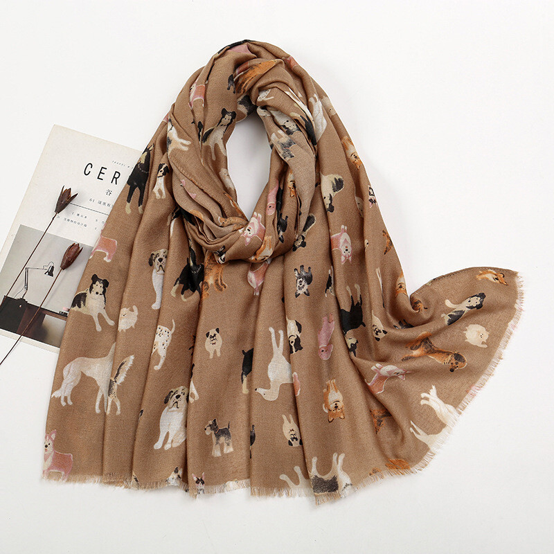 Jazavčar Pas Mačka Uzorak Rese Šal od viskoze Ženski print Mekani svestrani šalovi otporni na hladnoću i marame Pashmina Muslimanski hidžab