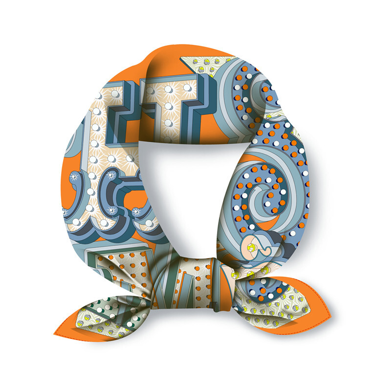 Svileni šal od kepera Ženska slika Oslikana slova Četvrtasti šalovi Bandana Mali hidžab Svileni rubci Kravata Traka za glavu Marap 53CM