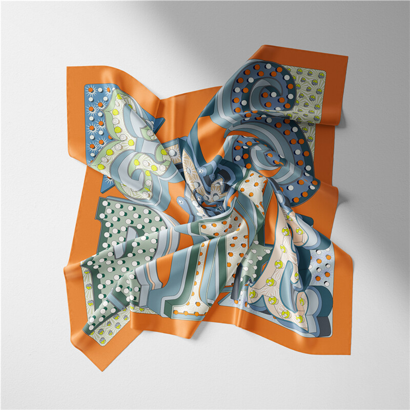 Svileni šal od kepera Ženska slika Oslikana slova Četvrtasti šalovi Bandana Mali hidžab Svileni rubci Kravata Traka za glavu Marap 53CM