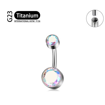 Piercing pentru buric sexy din titan G23, piercing pentru buric cu fir intern 14G, de înaltă calitate, lustruit în oglindă, bijuterii pentru corp.