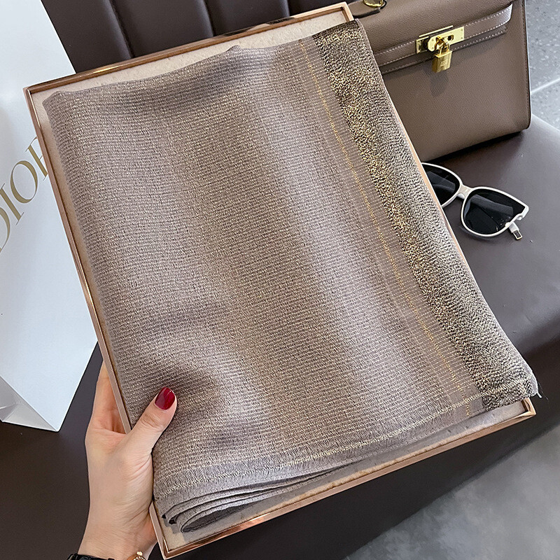 2023-as új női sál télen meleg tömör selyem gyapjú kendő női pakolások Bufanda virágos pashmina luxus hímzés figyelmeztető sálak