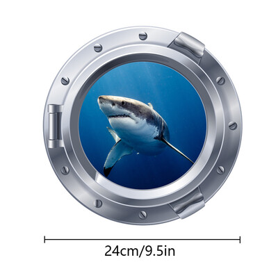 24 cm gaismas imitēts iluminators sienas uzlīmes okeāna vaļi haizivis bruņurupuči Zivis zemūdens logu ainavas PVC mājas dekorēšana