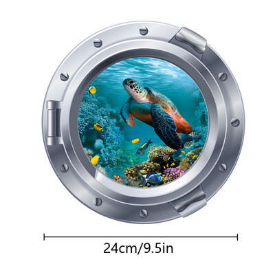 24 cm gaismas imitēts iluminators sienas uzlīmes okeāna vaļi haizivis bruņurupuči Zivis zemūdens logu ainavas PVC mājas dekorēšana