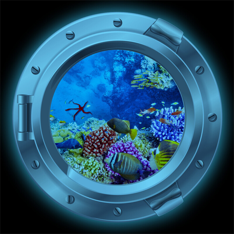 24 cm gaismas imitēts iluminators sienas uzlīmes okeāna vaļi haizivis bruņurupuči Zivis zemūdens logu ainavas PVC mājas dekorēšana