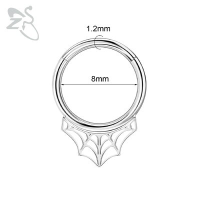 Piercing do nosa z nehrdzavejúcej ocele 16G s krištáľom CZ, 1 kus, septum krúžok, pavučina, srdce, piercing do ucha, chrupavky, náušnice, šperky