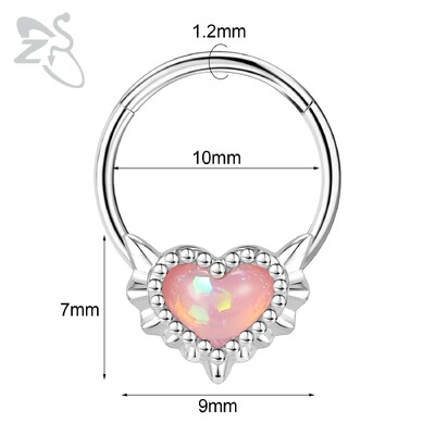 Piercing do nosa z nehrdzavejúcej ocele 16G s krištáľom CZ, 1 kus, septum krúžok, pavučina, srdce, piercing do ucha, chrupavky, náušnice, šperky