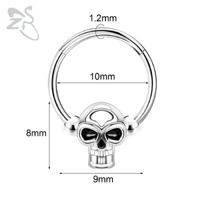 Piercing do nosa z nehrdzavejúcej ocele 16G s krištáľom CZ, 1 kus, septum krúžok, pavučina, srdce, piercing do ucha, chrupavky, náušnice, šperky