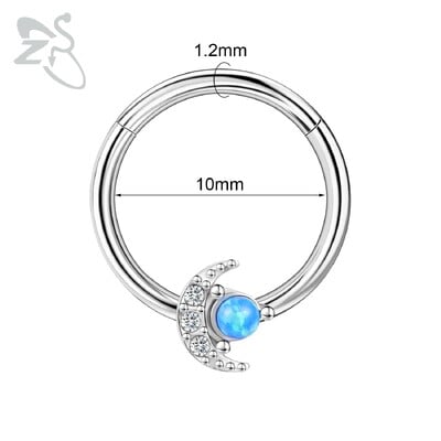 Piercing do nosa z nehrdzavejúcej ocele 16G s krištáľom CZ, 1 kus, septum krúžok, pavučina, srdce, piercing do ucha, chrupavky, náušnice, šperky