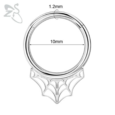 Piercing do nosa z nehrdzavejúcej ocele 16G s krištáľom CZ, 1 kus, septum krúžok, pavučina, srdce, piercing do ucha, chrupavky, náušnice, šperky