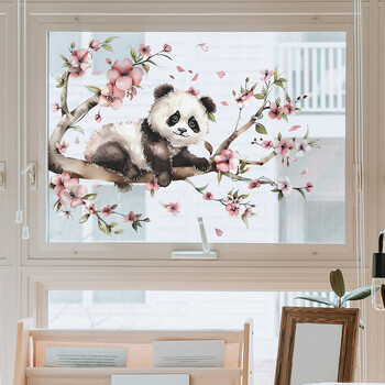 1 ΤΕΜ Cartoon Panda Branches Flower Wall Paste Σαλόνι Παιδικό Υπνοδωμάτιο Σπίτι Ομορφιά Φόντο Αυτοκόλλητο τοίχου