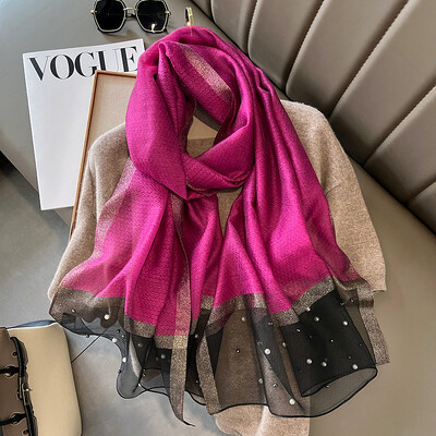 2023. Luksuzni brend Ženski modni šal Obični jednobojni svileni laneni šalovi Šalovi Ljetne ženske bandane Foulard Hidžab