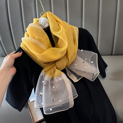 2023. Luksuzni brend Ženski modni šal Obični jednobojni svileni laneni šalovi Šalovi Ljetne ženske bandane Foulard Hidžab