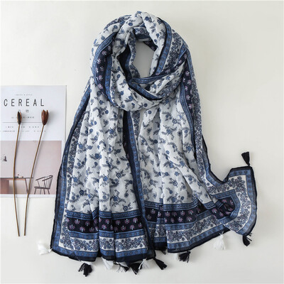 2024 Designer Brand Femei Eșarfă Clasic Print Lady Shawls Bumbac Feeling Moale Oversize Hijabs Gât Bentita Cicuri Foulard