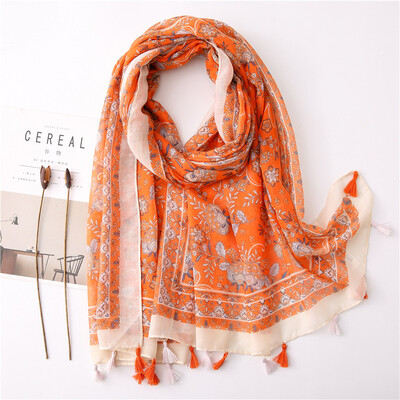 2024 Designer Brand Femei Eșarfă Clasic Print Lady Shawls Bumbac Feeling Moale Oversize Hijabs Gât Bentita Cicuri Foulard