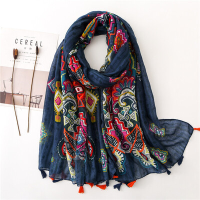 2024 Designer Brand Femei Eșarfă Clasic Print Lady Shawls Bumbac Feeling Moale Oversize Hijabs Gât Bentita Cicuri Foulard