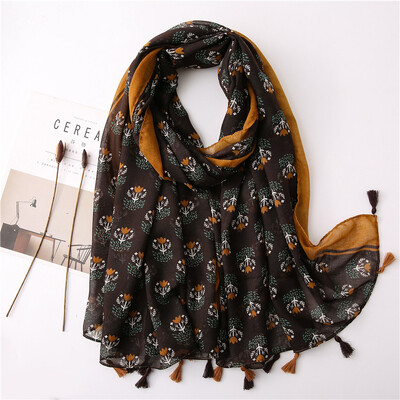 2024 Designer Brand Femei Eșarfă Clasic Print Lady Shawls Bumbac Feeling Moale Oversize Hijabs Gât Bentita Cicuri Foulard