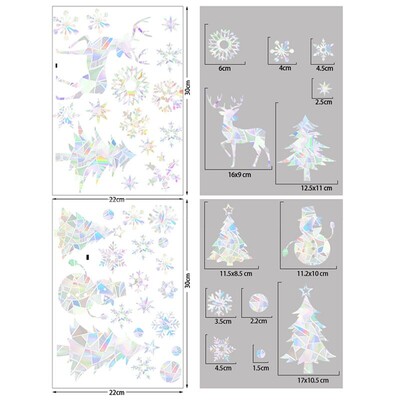 1 set de Crăciun fulg de zăpadă elan iarnă curcubeu autocolant fereastră agățați decorative din PVC vitraliu decalcomanii pentru fereastră decor acasă de Anul Nou