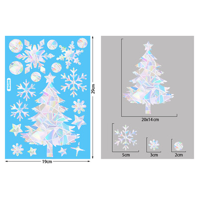 1 set de Crăciun fulg de zăpadă elan iarnă curcubeu autocolant fereastră agățați decorative din PVC vitraliu decalcomanii pentru fereastră decor acasă de Anul Nou
