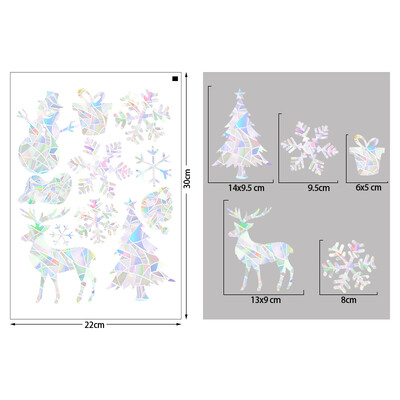 1 set de Crăciun fulg de zăpadă elan iarnă curcubeu autocolant fereastră agățați decorative din PVC vitraliu decalcomanii pentru fereastră decor acasă de Anul Nou