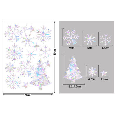 1 set de Crăciun fulg de zăpadă elan iarnă curcubeu autocolant fereastră agățați decorative din PVC vitraliu decalcomanii pentru fereastră decor acasă de Anul Nou