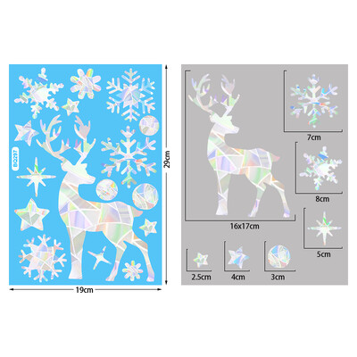 1 set de Crăciun fulg de zăpadă elan iarnă curcubeu autocolant fereastră agățați decorative din PVC vitraliu decalcomanii pentru fereastră decor acasă de Anul Nou