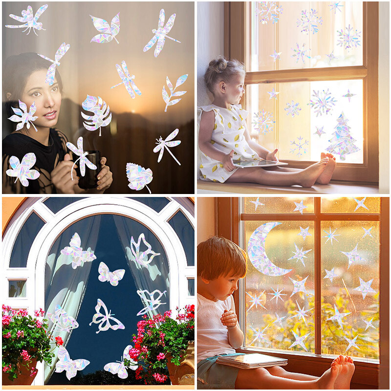 1 set de Crăciun fulg de zăpadă elan iarnă curcubeu autocolant fereastră agățați decorative din PVC vitraliu decalcomanii pentru fereastră decor acasă de Anul Nou