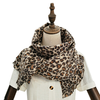 Eșarfă groasă de cașmir pentru femei tippet tip leopard tip pashmina șal și design învelit pătură de marcă de lux furat Bufanda Echarpe