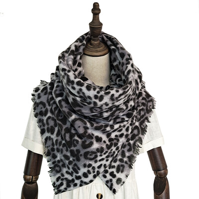 Eșarfă groasă de cașmir pentru femei tippet tip leopard tip pashmina șal și design învelit pătură de marcă de lux furat Bufanda Echarpe
