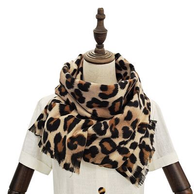 Eșarfă groasă de cașmir pentru femei tippet tip leopard tip pashmina șal și design învelit pătură de marcă de lux furat Bufanda Echarpe