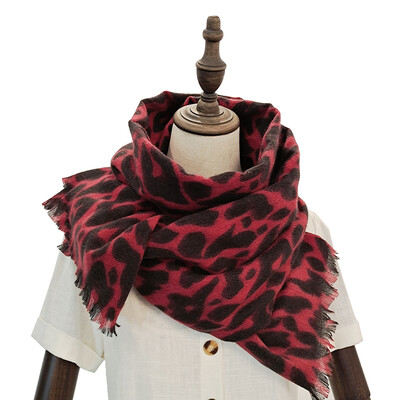Eșarfă groasă de cașmir pentru femei tippet tip leopard tip pashmina șal și design învelit pătură de marcă de lux furat Bufanda Echarpe