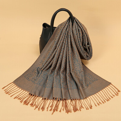 Eșarfă din cașmir de marcă de lux 2024, imprimeu pentru femei, împachetări noi, poncho de călătorie, pătură caldă, bufanda de iarnă, stole pentru femei