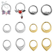 ZS 1PC 16G prstenovi za nos od nehrđajućeg čelika za žene, djevojke, zlatne boje, piercing za nos zatvorene petlje, šišmiš, vražja krila, nakit za tijelo