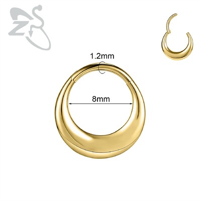 ZS 1PC 16G prstenovi za nos od nehrđajućeg čelika za žene, djevojke, zlatne boje, piercing za nos zatvorene petlje, šišmiš, vražja krila, nakit za tijelo
