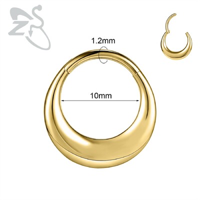ZS 1PC 16G prstenovi za nos od nehrđajućeg čelika za žene, djevojke, zlatne boje, piercing za nos zatvorene petlje, šišmiš, vražja krila, nakit za tijelo