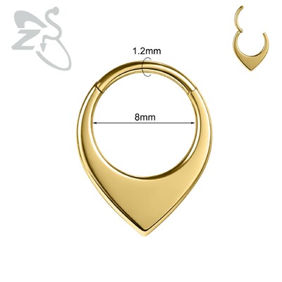 ZS 1PC 16G prstenovi za nos od nehrđajućeg čelika za žene, djevojke, zlatne boje, piercing za nos zatvorene petlje, šišmiš, vražja krila, nakit za tijelo