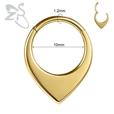 ZS 1PC 16G prstenovi za nos od nehrđajućeg čelika za žene, djevojke, zlatne boje, piercing za nos zatvorene petlje, šišmiš, vražja krila, nakit za tijelo
