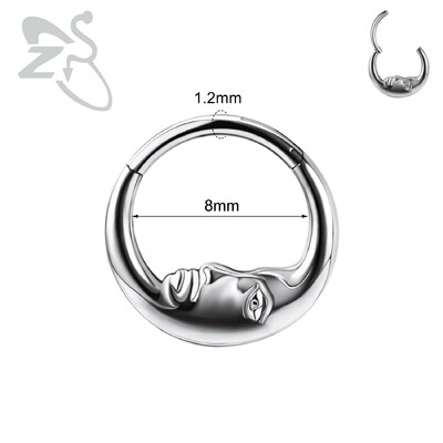 ZS 1PC 16G prstenovi za nos od nehrđajućeg čelika za žene, djevojke, zlatne boje, piercing za nos zatvorene petlje, šišmiš, vražja krila, nakit za tijelo