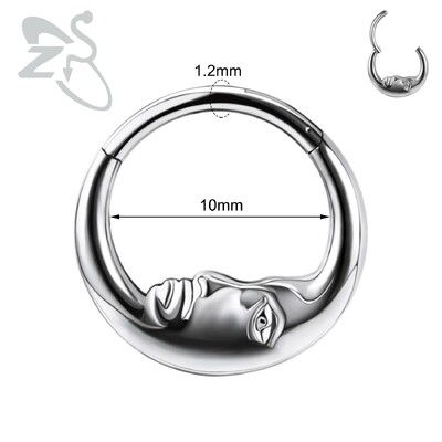 ZS 1PC 16G prstenovi za nos od nehrđajućeg čelika za žene, djevojke, zlatne boje, piercing za nos zatvorene petlje, šišmiš, vražja krila, nakit za tijelo