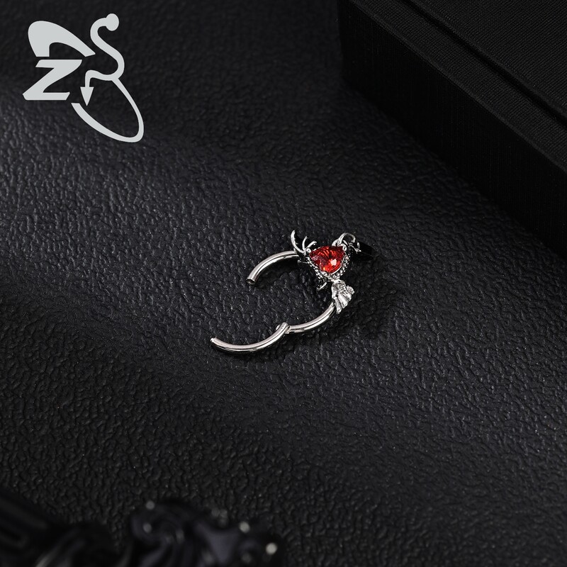 ZS 1PC 16G prstenovi za nos od nehrđajućeg čelika za žene, djevojke, zlatne boje, piercing za nos zatvorene petlje, šišmiš, vražja krila, nakit za tijelo