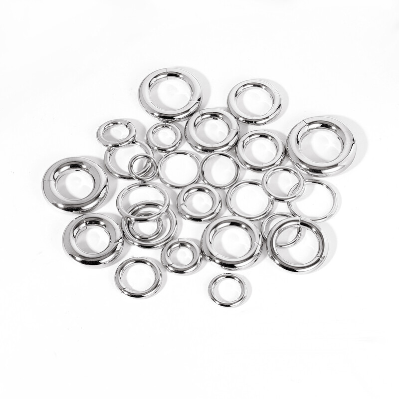 ZS 1PC Velike naušnice u obliku obruča Mjerači za uši od nehrđajućeg čelika 316L Čepovi Punk prstenovi za nos 2/4/6/8/10/12G BCR piercingi