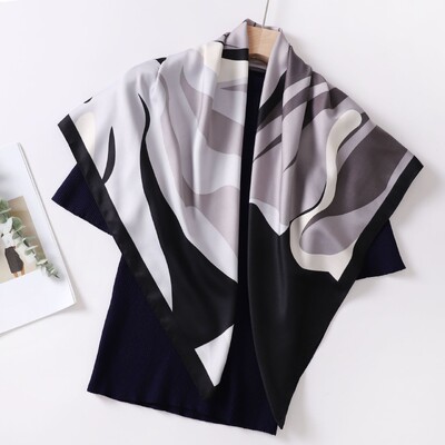 Apstraktni kvadratni svileni šal od kepera za žene Dizajn Stoles Hidžab Šareni ispis Oblozi Ženska traka za glavu Šal Bandana 2024. Novi fular