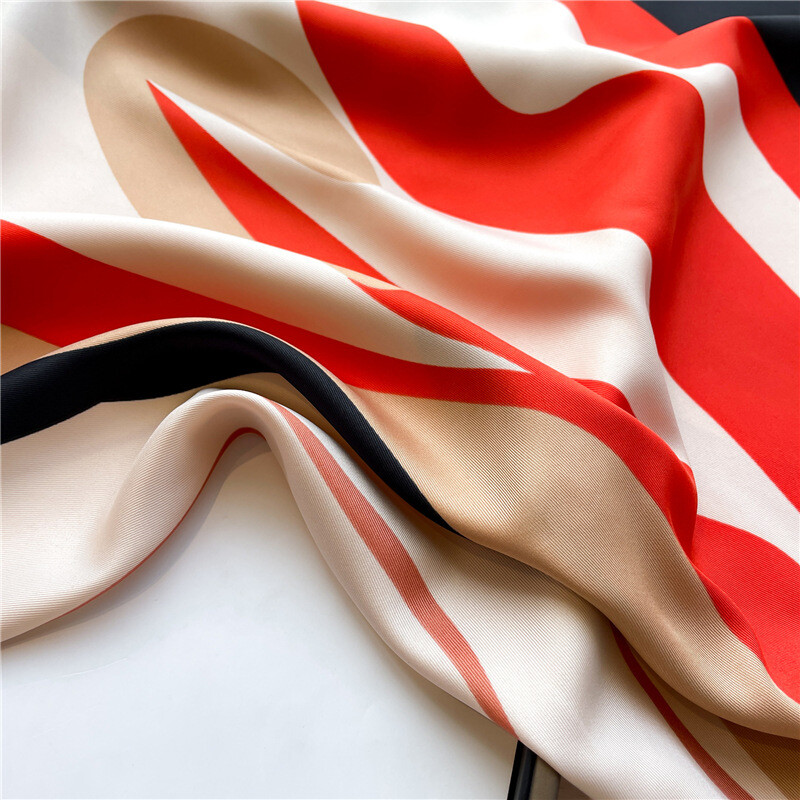 Apstraktni kvadratni svileni šal od kepera za žene Dizajn Stoles Hidžab Šareni ispis Oblozi Ženska traka za glavu Šal Bandana 2024. Novi fular